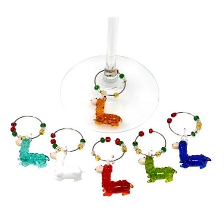 LS ARTS LS Arts WB-089 Glass Llama Wine Charms - WB-089